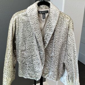 INC International Concepts Vintage Textured Velvet Cropped Jacket S